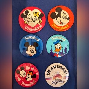Disneyland Collectors Button lot of 6.